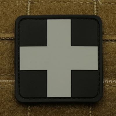 Patch KREUZ MEDIC Plastik Velcro SCHWARZ/GRAU